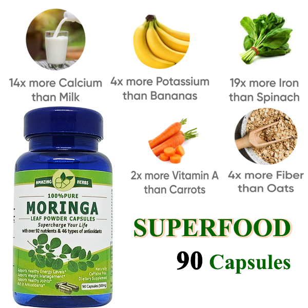 Moringa 90 capsules natural superfood
